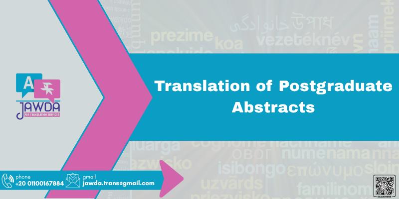 Translation of Postgraduate Abstracts